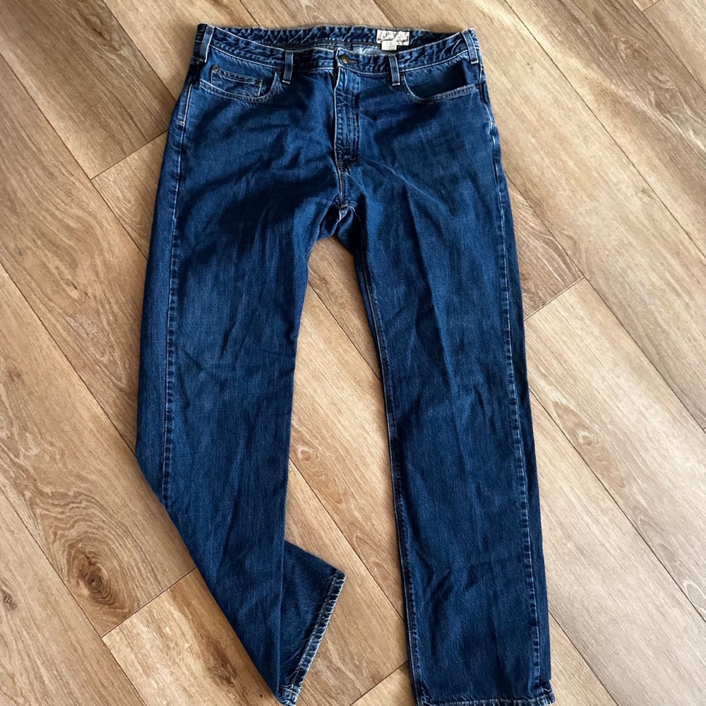Orvis American Denim Mens 38x34 Dark Wash Straight Leg Jeans Blue